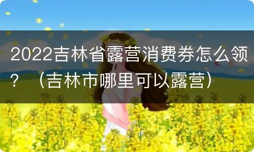 2022吉林省露营消费券怎么领？（吉林市哪里可以露营）