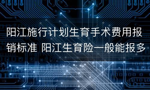 阳江施行计划生育手术费用报销标准 阳江生育险一般能报多少钱