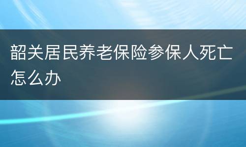韶关居民养老保险参保人死亡怎么办