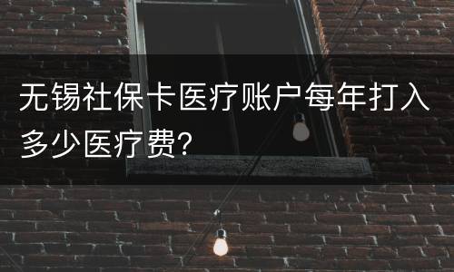 无锡社保卡医疗账户每年打入多少医疗费？
