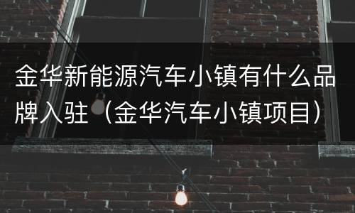 金华新能源汽车小镇有什么品牌入驻（金华汽车小镇项目）