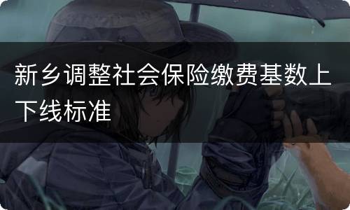 新乡调整社会保险缴费基数上下线标准