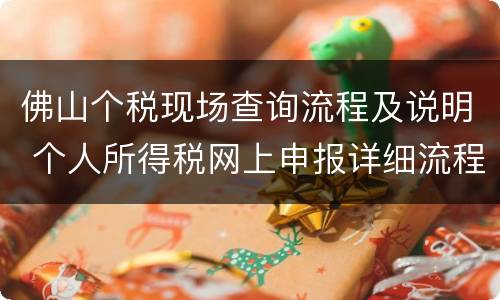 佛山个税现场查询流程及说明 个人所得税网上申报详细流程佛山