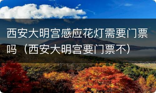 西安大明宫感应花灯需要门票吗（西安大明宫要门票不）
