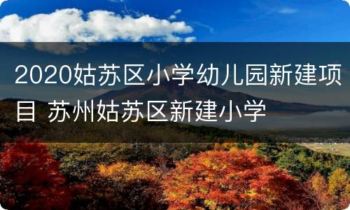 2020姑苏区小学幼儿园新建项目 苏州姑苏区新建小学