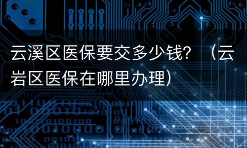 云溪区医保要交多少钱？（云岩区医保在哪里办理）