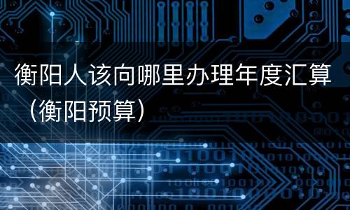 衡阳人该向哪里办理年度汇算（衡阳预算）