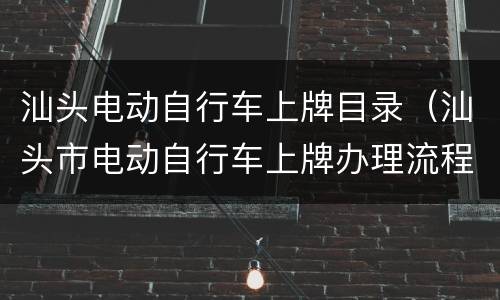 汕头电动自行车上牌目录（汕头市电动自行车上牌办理流程）
