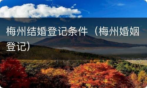 梅州结婚登记条件（梅州婚姻登记）