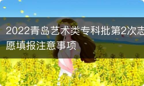 2022青岛艺术类专科批第2次志愿填报注意事项