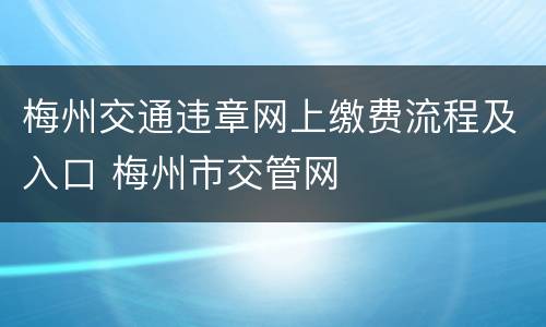 梅州交通违章网上缴费流程及入口 梅州市交管网
