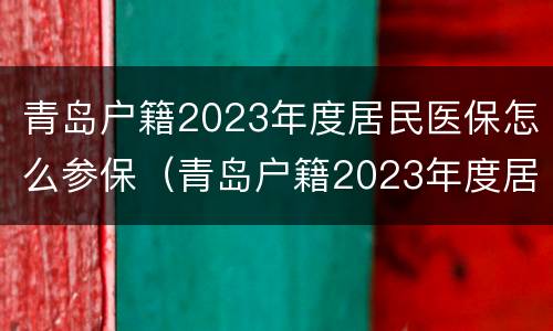 青岛户籍2023年度居民医保怎么参保（青岛户籍2023年度居民医保怎么参保的）
