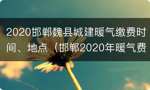 2020邯郸魏县城建暖气缴费时间、地点（邯郸2020年暖气费什么时候交）