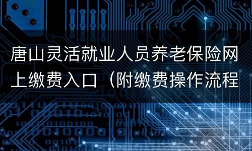 唐山灵活就业人员养老保险网上缴费入口（附缴费操作流程）