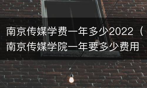 南京传媒学费一年多少2022（南京传媒学院一年要多少费用设计类收费贵吗）