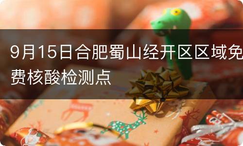 9月15日合肥蜀山经开区区域免费核酸检测点