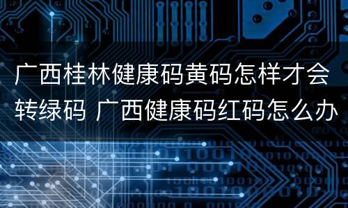 广西桂林健康码黄码怎样才会转绿码 广西健康码红码怎么办