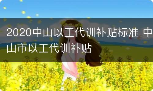 2020中山以工代训补贴标准 中山市以工代训补贴
