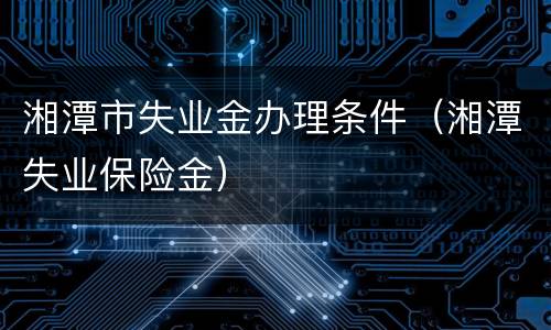 湘潭市失业金办理条件（湘潭失业保险金）
