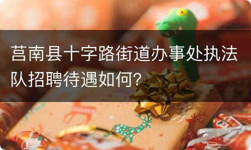 莒南县十字路街道办事处执法队招聘待遇如何？