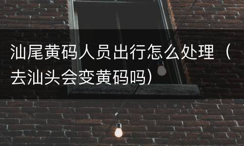 汕尾黄码人员出行怎么处理（去汕头会变黄码吗）