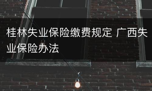桂林失业保险缴费规定 广西失业保险办法