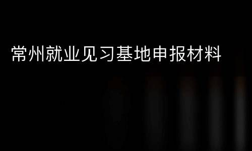常州就业见习基地申报材料