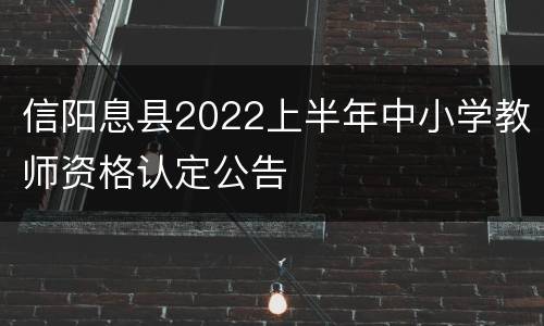 信阳息县2022上半年中小学教师资格认定公告
