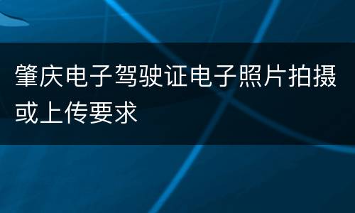 肇庆电子驾驶证电子照片拍摄或上传要求