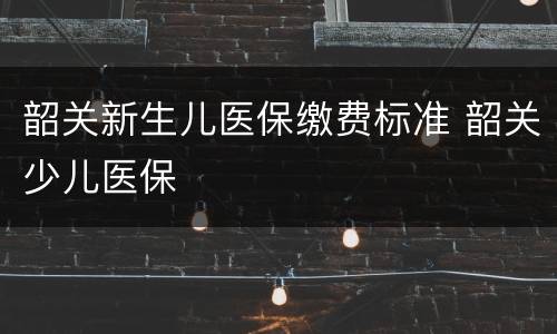 韶关新生儿医保缴费标准 韶关少儿医保
