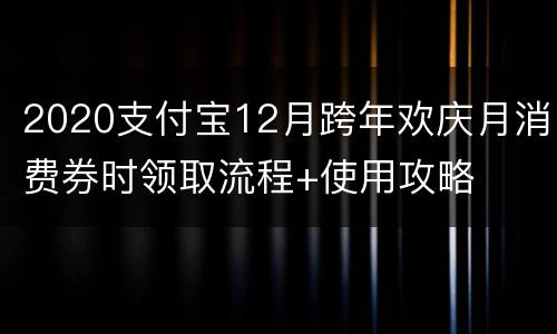 2020支付宝12月跨年欢庆月消费券时领取流程+使用攻略
