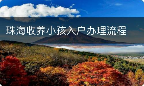 珠海收养小孩入户办理流程