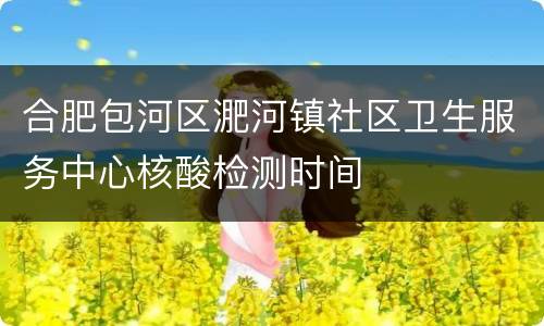 合肥包河区淝河镇社区卫生服务中心核酸检测时间