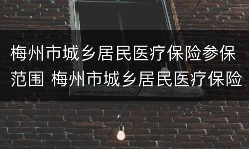 梅州市城乡居民医疗保险参保范围 梅州市城乡居民医疗保险参保范围是多少
