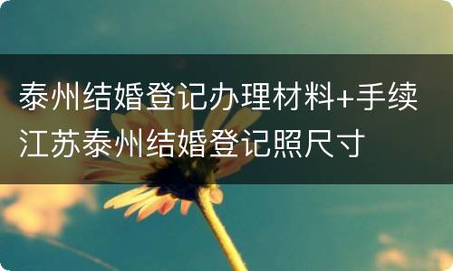 泰州结婚登记办理材料+手续 江苏泰州结婚登记照尺寸