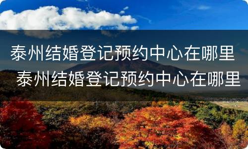 泰州结婚登记预约中心在哪里 泰州结婚登记预约中心在哪里预约