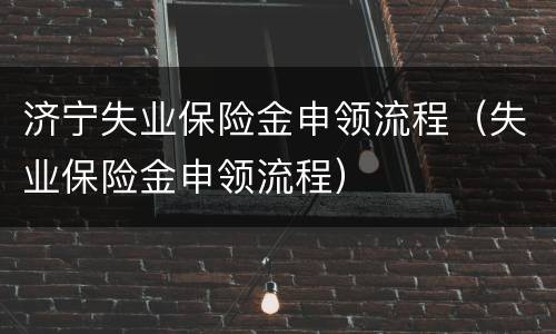 济宁失业保险金申领流程（失业保险金申领流程）