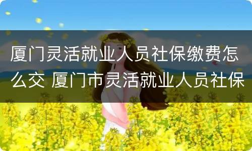 厦门灵活就业人员社保缴费怎么交 厦门市灵活就业人员社保缴费