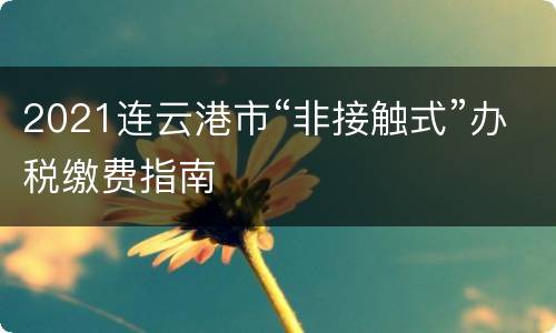 2021连云港市“非接触式”办税缴费指南