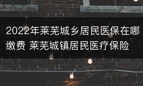 2022年莱芜城乡居民医保在哪缴费 莱芜城镇居民医疗保险