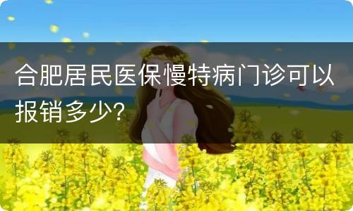 合肥居民医保慢特病门诊可以报销多少？