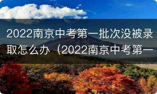2022南京中考第一批次没被录取怎么办（2022南京中考第一批次没被录取怎么办理）