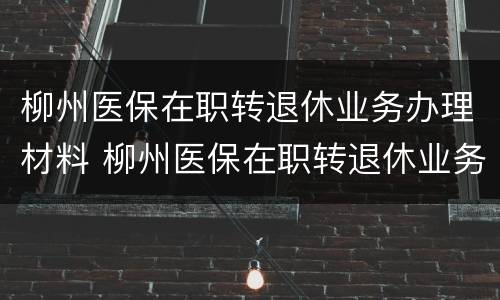 柳州医保在职转退休业务办理材料 柳州医保在职转退休业务办理材料清单