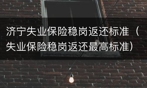 济宁失业保险稳岗返还标准（失业保险稳岗返还最高标准）