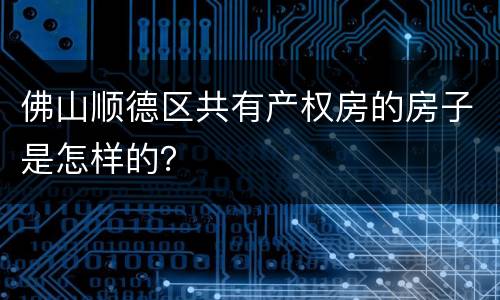 佛山顺德区共有产权房的房子是怎样的？