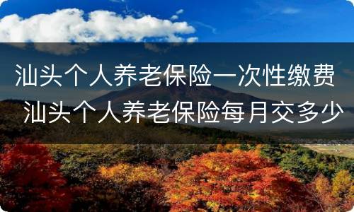 汕头个人养老保险一次性缴费 汕头个人养老保险每月交多少