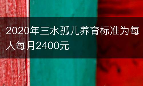 2020年三水孤儿养育标准为每人每月2400元