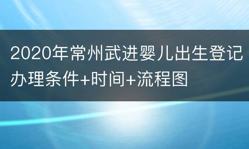 2020年常州武进婴儿出生登记办理条件+时间+流程图