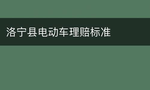 洛宁县电动车理赔标准