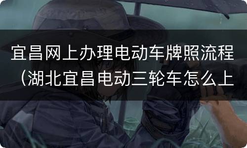宜昌网上办理电动车牌照流程（湖北宜昌电动三轮车怎么上牌照）
